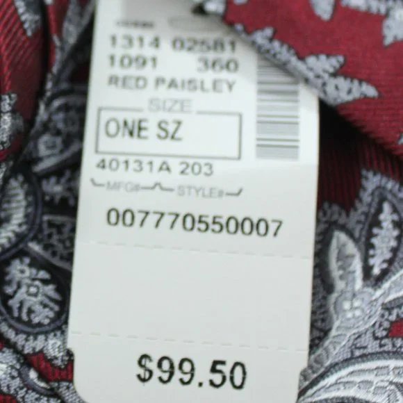 Jos. A. Bank Silk Tie NWT Signature Collection Red Paisley 3.5" Wide 59" Long - Picture 2 of 9